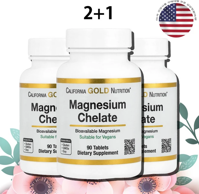 CGN MG MagnesiumChelate 킬레이트 마그네슘 엠쥐 90정 3통, 3개 - 쿠팡