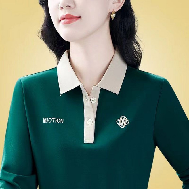 중년여성 빅사이즈 폴로넥 긴팔 티셔츠 봄가을 간절기 스판 엄마룩 고급 터틀넥 패션 레깅스 하객룩 골프웨어 아우터 상의