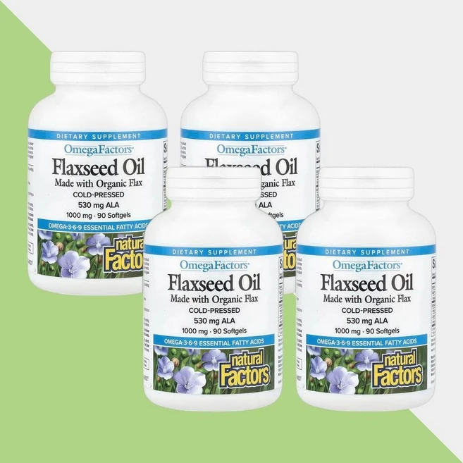 내추럴팩터스 아마씨 오일 1000mg 90정 오메가 3 6 9 지방산 4개 - 쿠팡