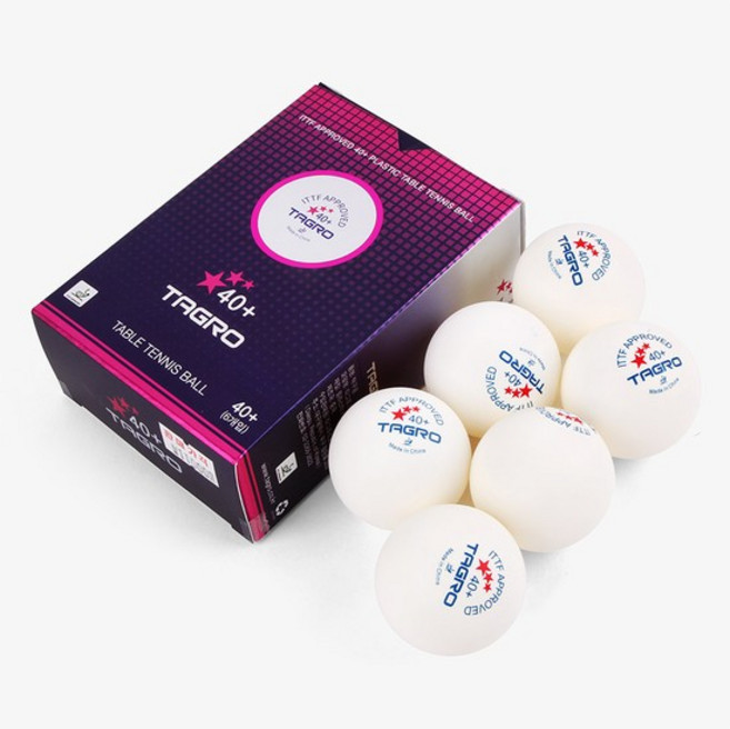 타그로 ABS 시합용 탁구공, 백색, 6개입, 1개