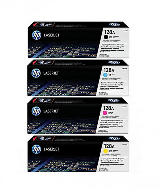 HP 128A 原廠碳粉匣 CE320A CE321A CE322A CE323A (適用 CM1415 / CP1525), 1套, 【四色一組】黑+藍+黃+紅 各一支, 黑+藍+黃+紅