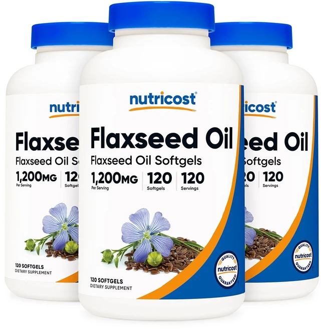 뉴트리코스트 아마씨유 1 200mg 120소프트젤, 3개, 120정 - 쿠팡