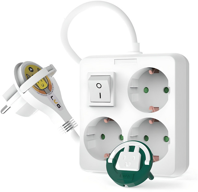 러그박스 3구 미니 스위치 멀티탭 사각 납작한 플러그 화이트 멀티콘센트, 3m, 미니 스위치 3M 화이트, 1개