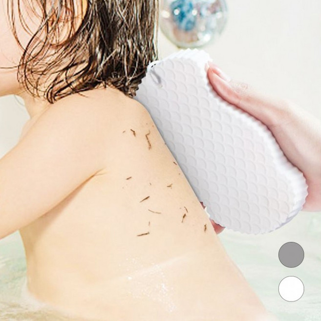 제이베니 자녀위생과 피부 관리 및 청결 때밀이 스펀지, 2개, 1개입, 그레이+화이트