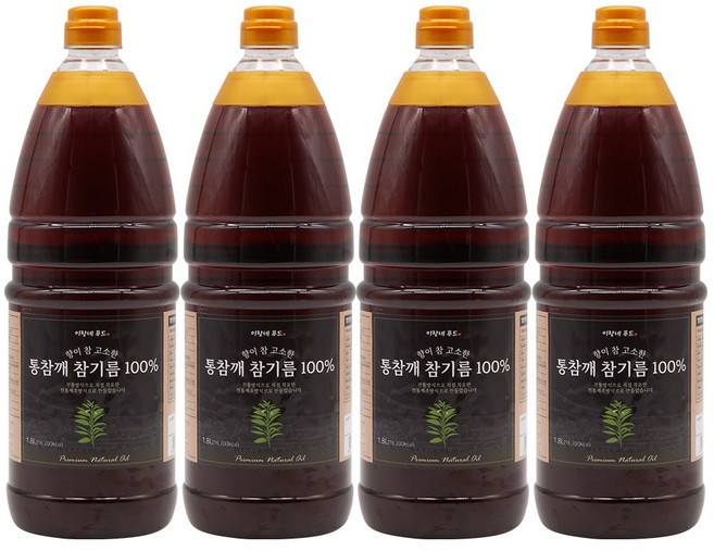 이장네_향이 참 고소한 통참깨 참기름 %_ _, 4개, 1.8L