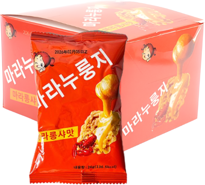 설곤약 마라누룽지 마라롱샤맛 중국간식, 20개, 26g