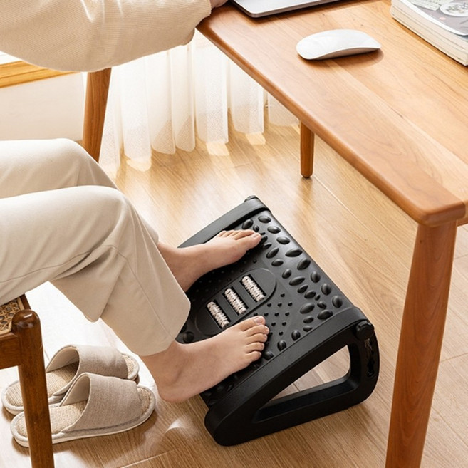 책상 사무실 발받침대 각도조절식 발받침 풋스툴 풋레스트 발거치대, 화이트