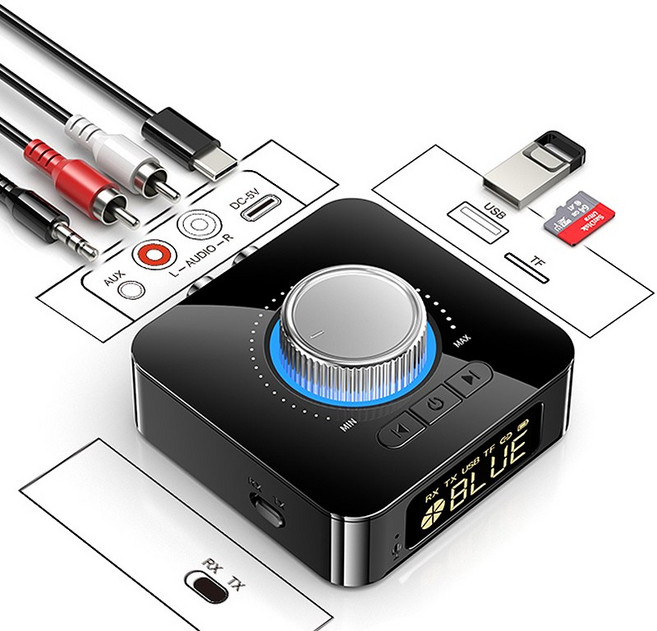 프리라이프 - 블루투스 5.0 송수신기 AUX 오디오 수신기 리시버, M5, M5