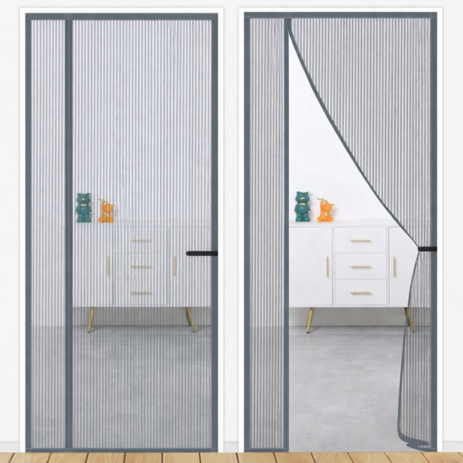 리파니 자석 모기장 방문 현관문 자동닫힘 찢어지지 않는 방충망, 1개