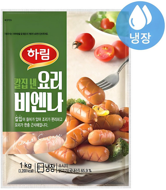 [닭고기몰] 하림 칼집 낸 요리비엔나, 1개, 1kg