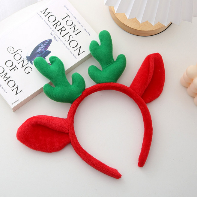 쏙쏙마켓 크리스마스 루돌프 파티 머리띠 3종 파티용품, 초록뿔