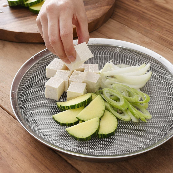 원형 스텐 트레이 2P세트 / 기름망 레스팅 튀김 철제 스텐쟁반, 원형 스텐 트레이 2종세트 (특대), 1개