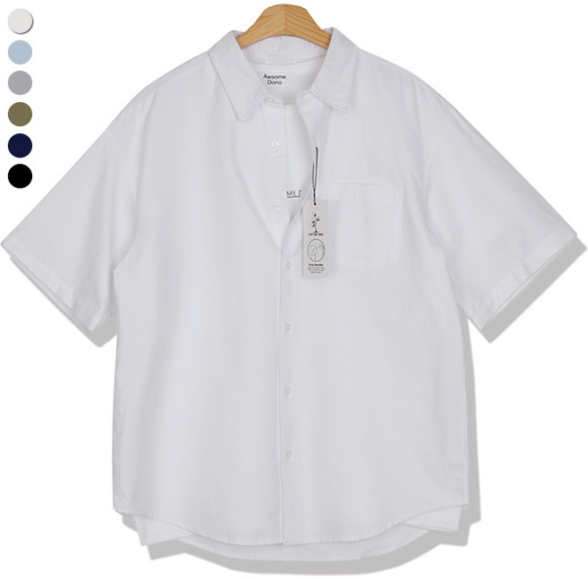 오마보이 남성용 옥스포드 클래식핏 반팔 셔츠