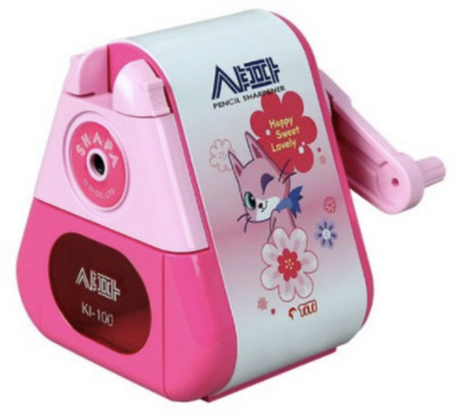 티티경인 삼각샤파 KI-100 연필깍이 연필깎이, 핑크., 10개