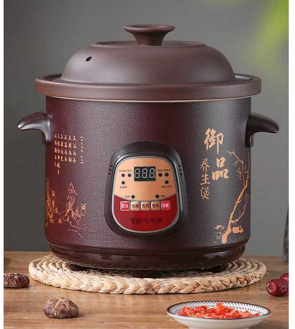 슬로우 쿠커 전기 황토 맥반석 계란 찜기 중탕기, 1개, 예약 타이머 3.5L (3-4인용)
