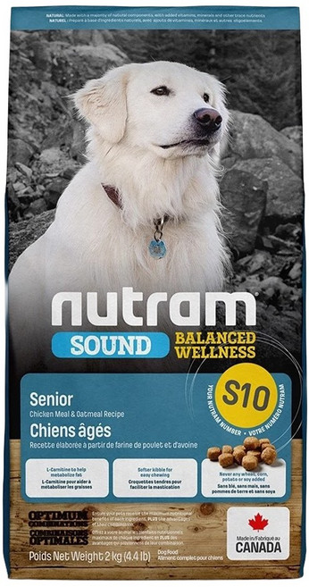 nutram 老犬 S10 均衡健康系列 狗糧, 雞肉 + 燕麥, 2kg, 1袋