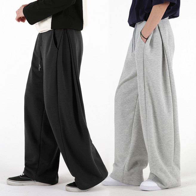 오버나인 남자 남성 트레이닝 숏 롱 기장 핀턱 추리닝 벌룬 와이드 바지 팬츠 W53