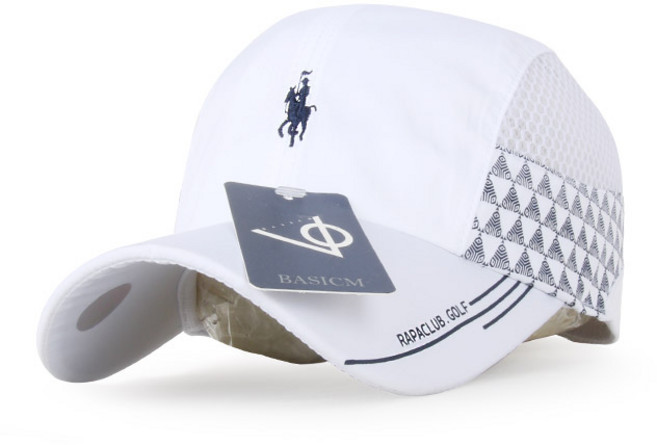 베이직엠 남성 여성 여름 등산모자 볼캡 승마자수 양옆 메쉬 삼각패턴