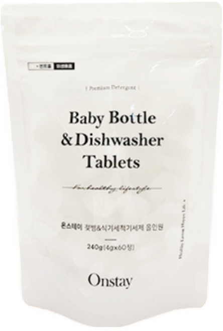 온스테이 젖병&식기세척기 세제 올인원 (4g*60정) 식세기 6인용 12인용 lg식기세척기 세척 1종, 1개, 240g