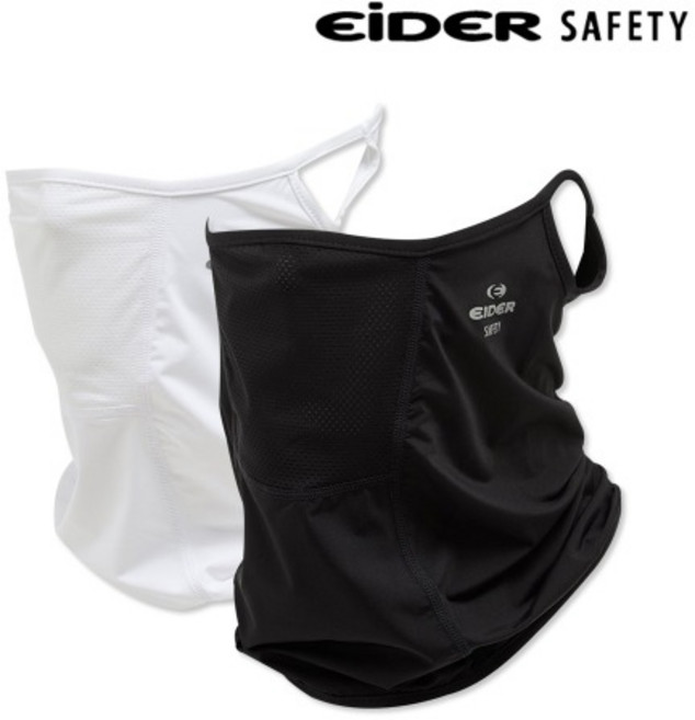 아이더 쿨링 넥마스크 귀걸이형 넥스카프 멀티스카프 자외선차단 골프 등산 라이딩, 블랙, 1개