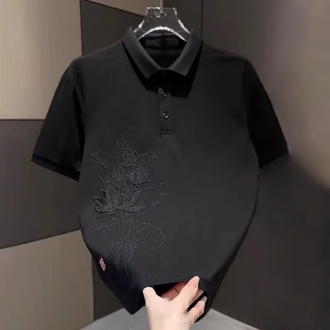 男士 Polo衫 中國風刺繡 輕奢休閒上衣