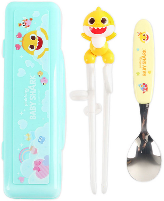 핑크퐁 아기상어 입체 교정젓가락 세트, 1개