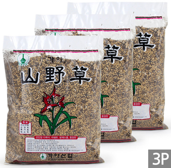 세인화분 산야초 약 1리터, 3개, 산야초(소포장)