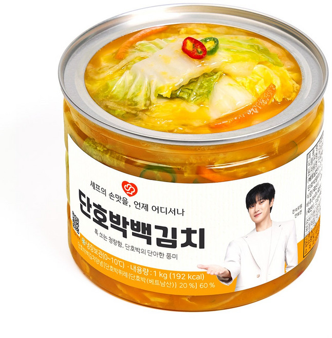 셰프애찬 단호박 백김치 알배기배추 물김치 반찬 캔, 1개, 1kg