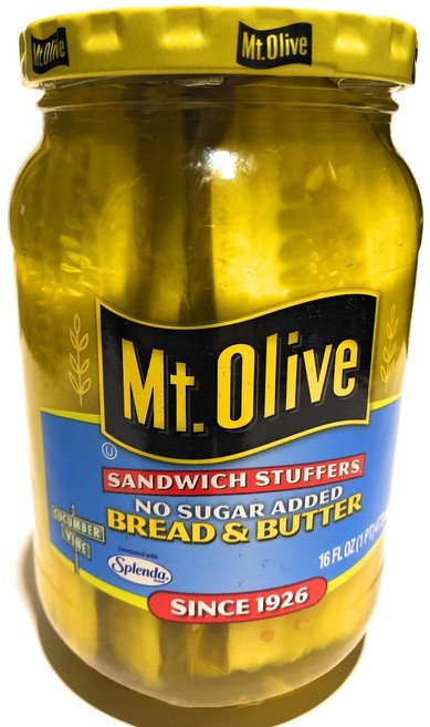 마운트 올리브 피클 - 브레드 & 버터 샌드위치 스터퍼 신선 Mt. Olive Pickles - Bread & Butter Sandwich Stuffers Fresh Pack 1, 1개, 453.59g