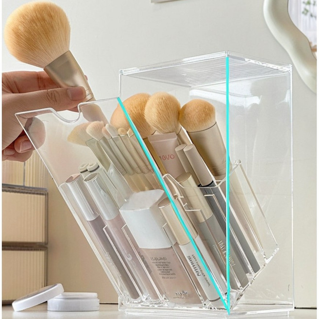 라워스 먼지차단 뷰티 분리수납 보관함, 1개, 투명