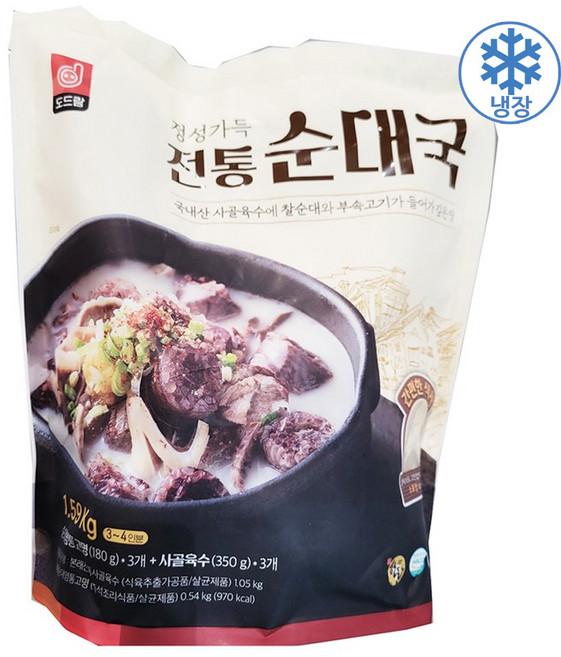 트레이더스 도드람 전통 순대국 530G X 3 아이스박스포장, 3개