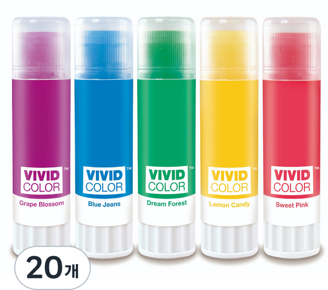 비비드컬러풀 종이나라 딱풀, 25g, 20개