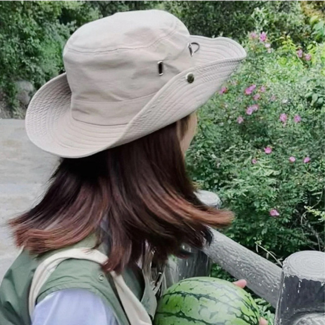 빅세일 캠핑모자 사파리 정글 등산 낚시 산악 버킷햇 아웃도어 햇빛가리개 모자, 블랙모자