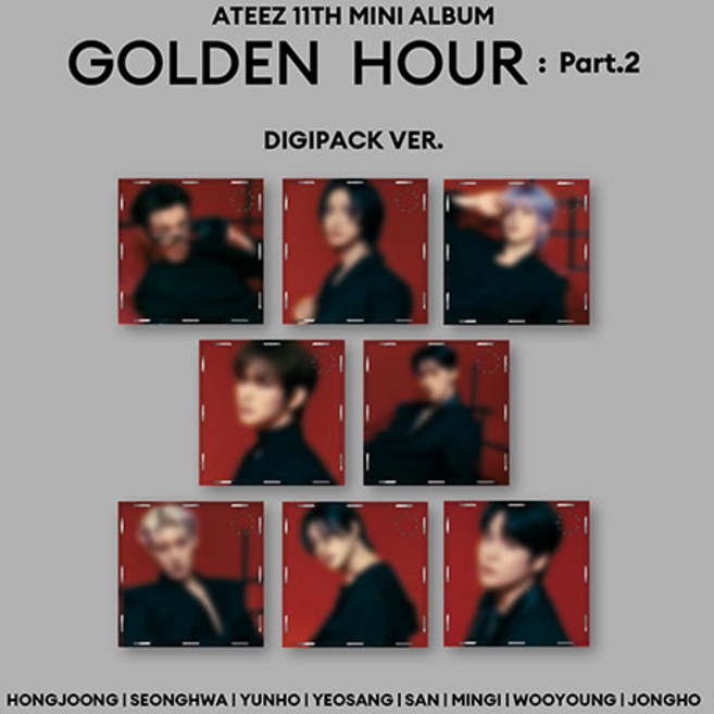 [디지팩 ver.] 에이티즈 미니 11집 랜덤1종 GOLDEN HOUR Part.2 / 포토북+로고스티커+슬라이드필름+북마크+포토카드
