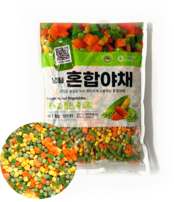 손씨푸드 혼합야채 4종 야채믹스 Mixed Vegetables, 1kg, 1개