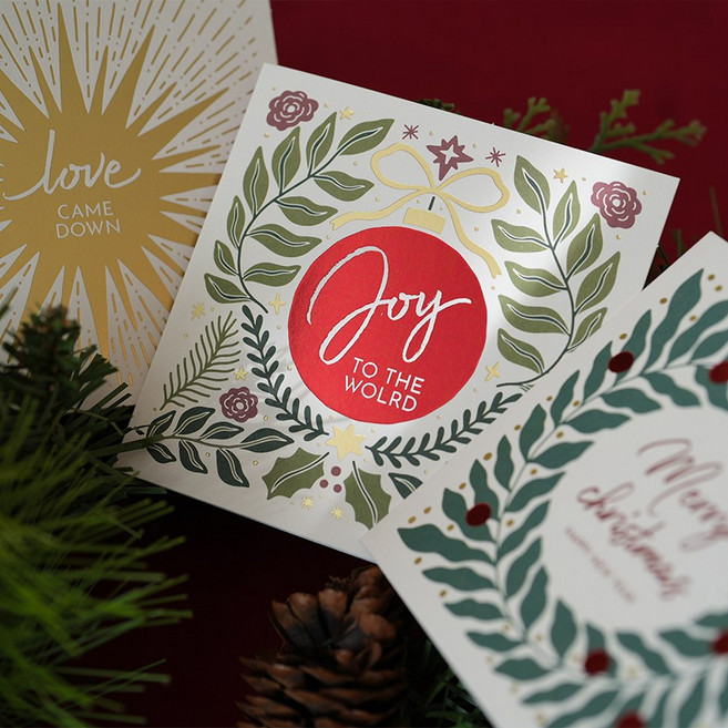 크리스마스 성탄 카드 세트, 02.모던정사각 세트