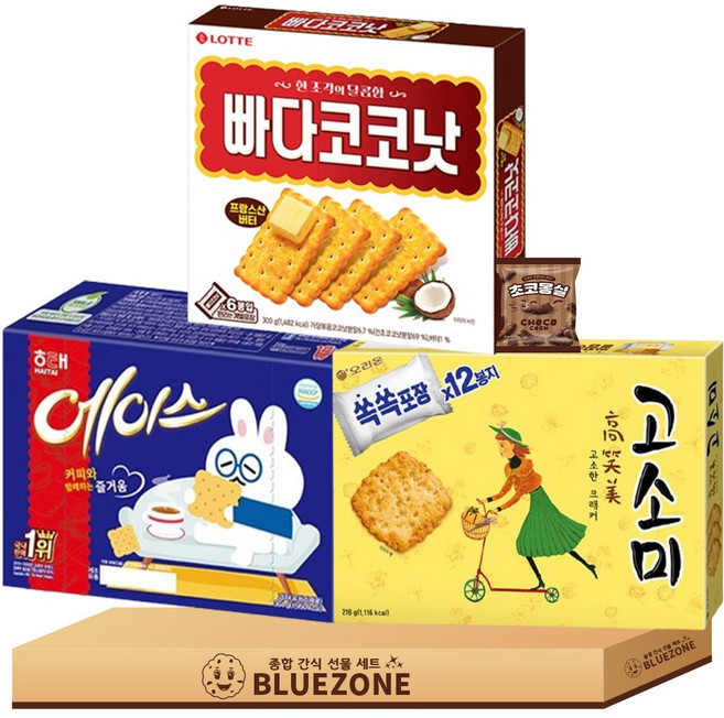 대용량 비스켓 과자 세트 고소미216g 에이스364g 빠다코코낫300g
