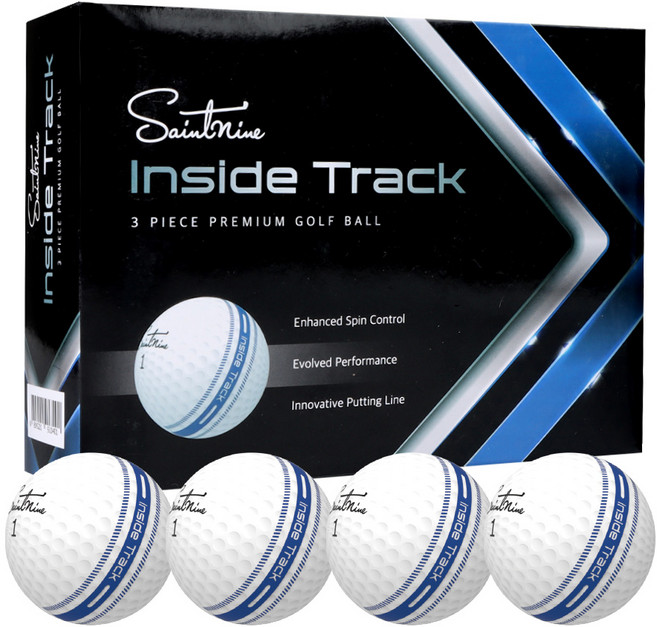 세인트나인 인사이드 트랙 3피스 골프공 1다즌 12구, 화이트 블루라인, 12개입, 1개