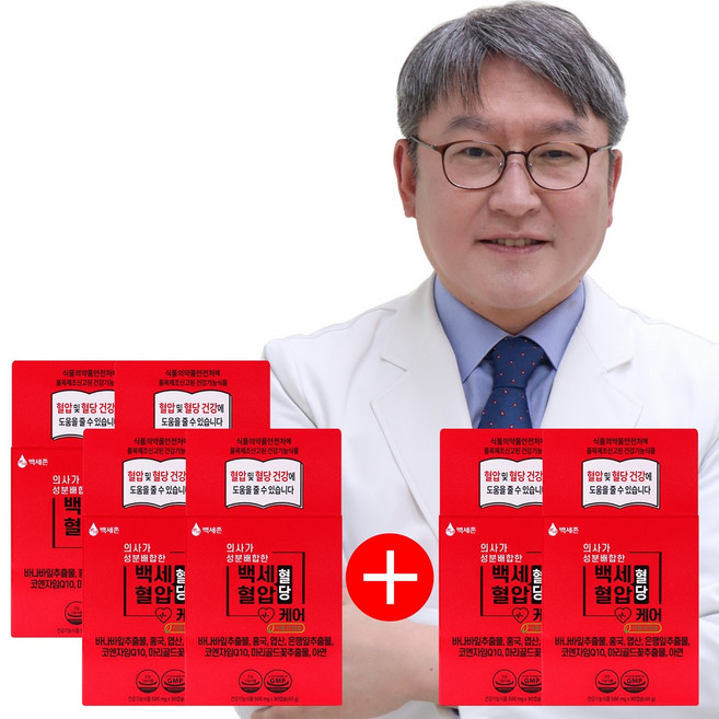 백세존 백세혈당혈압케어 의사 김도영교수 성분배합 혈당영양제 혈당케어, 90정, 6개