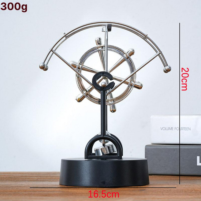 인테리어용 진자운동 키네틱아트 멍때리기 모빌 해소 실버 전자빔 작은 스탠딩 인테리어, 스로틀 [배터리]
