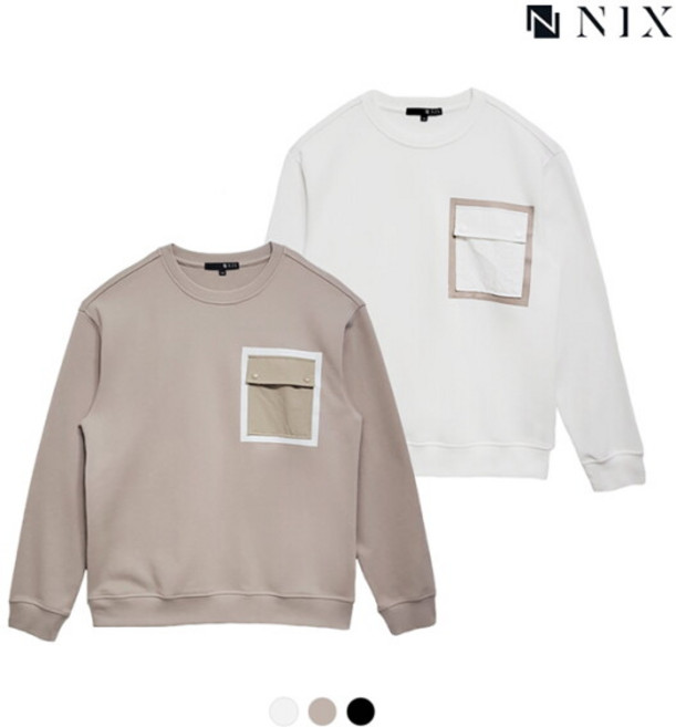 [닉스] [NIX]유니) 타소재 포켓 맨투맨 (FNQSCTM751P)