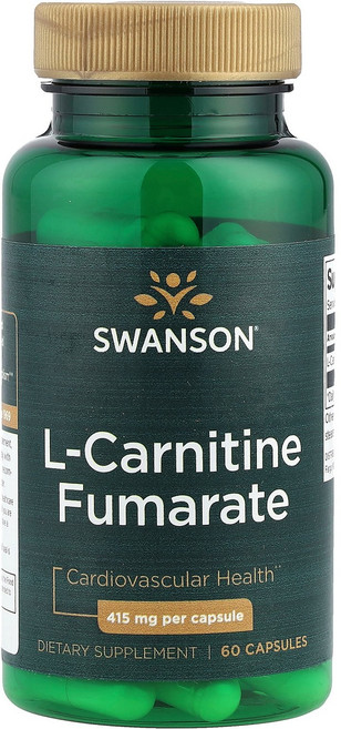 Swanson 스완슨 엘카르니틴 푸마레이트 415mg 60 캡슐 건강관리 영양제, 1개