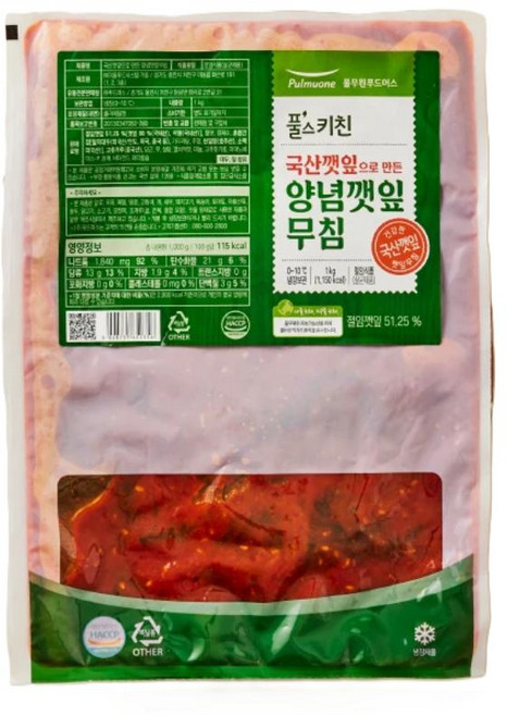 풀스키친 양념 깻잎지 무침 1kg, 6개