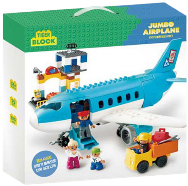 마이리틀타이거 타이거 블록 점보 비행기 작동완구, 1COLOR Soft mixed(혼합), 1개