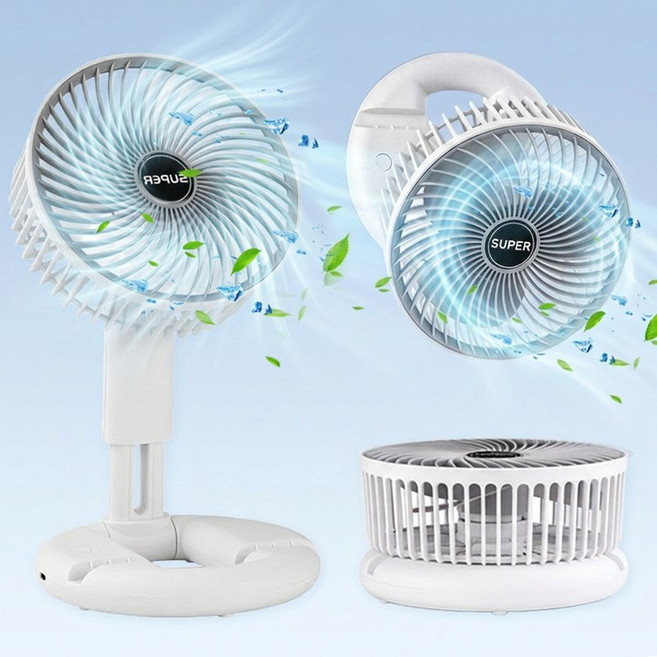 Darlisex 3in1무선 벽걸이 선풍기 저소음 탁상용 선풍기, 화이트, M20