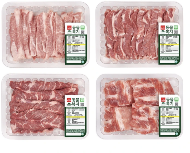 국내산 동물복지 돈육 특수부위 모둠세트 2kg 항정살 등심덧살 갈매기살 등갈비 돼지고기, 1세트