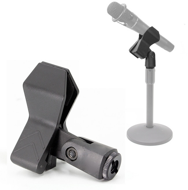마이크 홀더 E 집게형 타입 콘덴서 샷건형 콘덴서 최대 45mm 멀티 사용 집게 클립, 어댑터 추가 안함, 1개