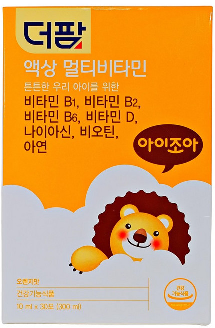 [더팜] 아이조아 액상멀티비타민 30포 유소아 액상 비타민B D 나이아신 비오틴 아연, 30개, 300ml