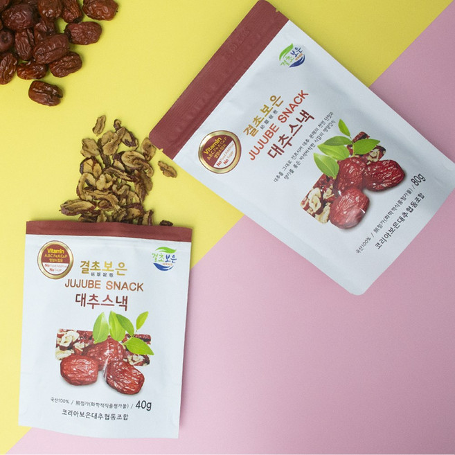 보은 대추스낵 대추칩 대추과자 40g, 80g, 1개