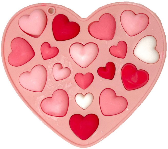 [이브닝메종] 입체 큰 하트 작은 하트 실리콘 다용도 몰드 18구, 큰하트&작은하트 K2